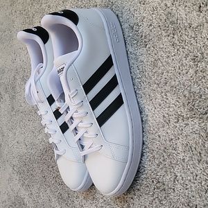 White Adidas Grand Court Shoes